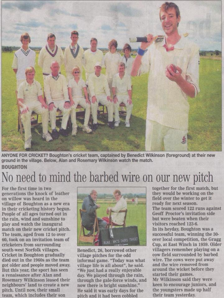 Boughton Cricket Club Inaugural Match at Boughton 29th August 2010