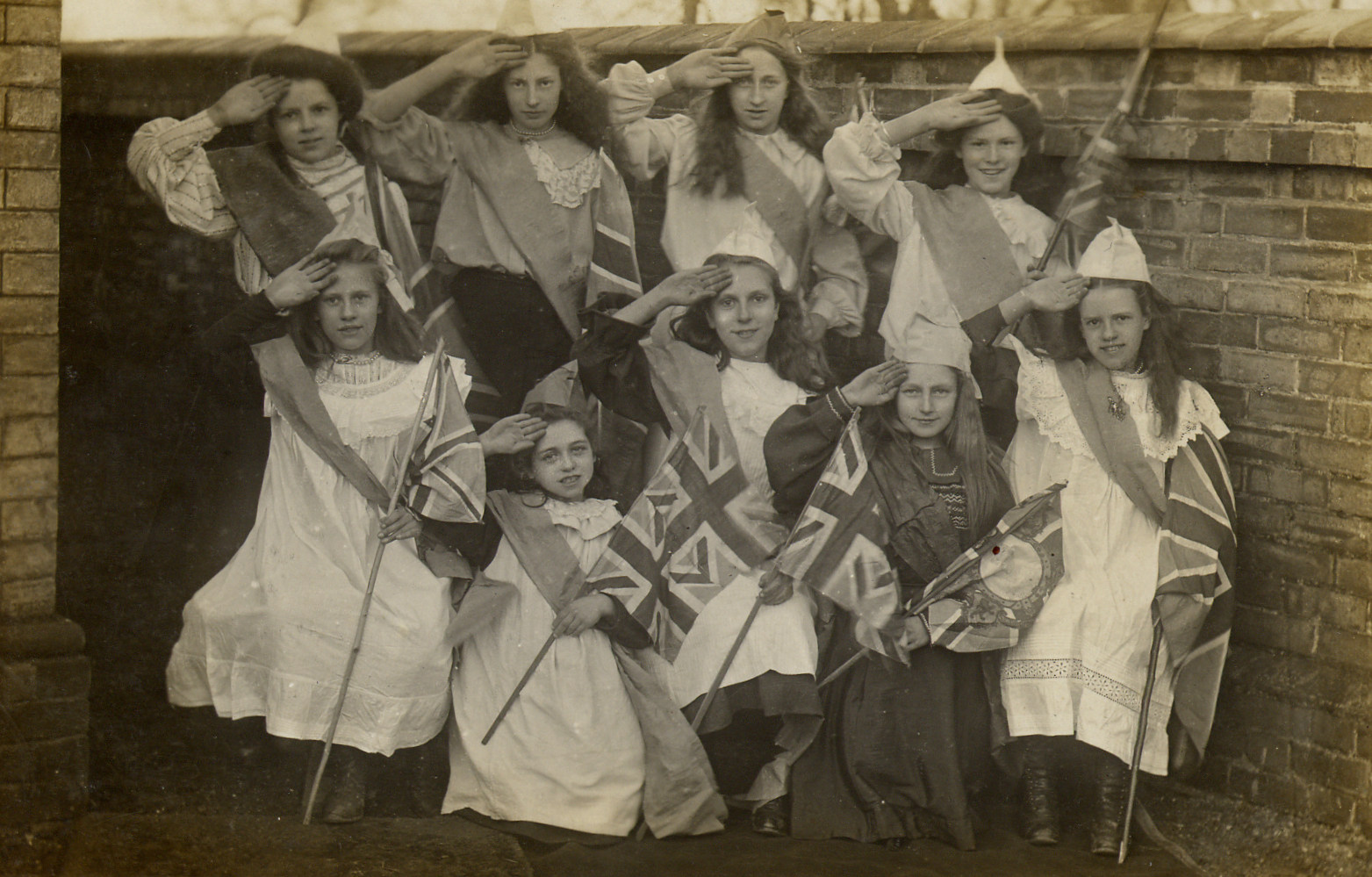 Empire Day Boughton Schoolgirls 1909